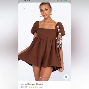 Princess Polly Lorna Brown Romper Size 10